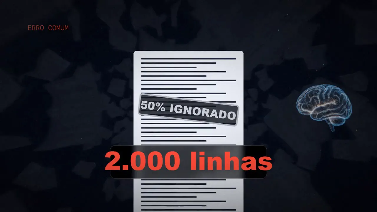 Um documento de 2.000 linhas com o carimbo «50% ignorado».